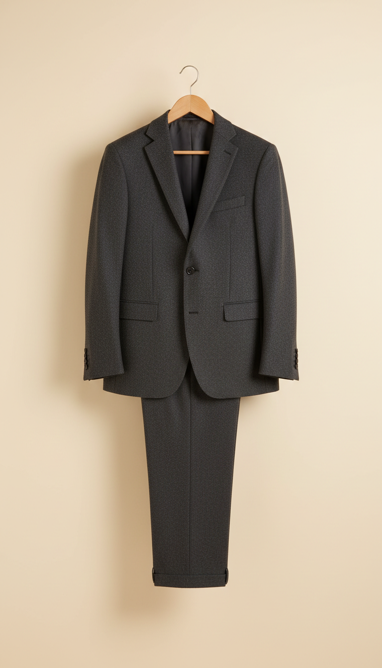 Charcoal Wool Slim-Fit Suit
