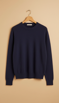 Navy Merino Knit Pullover